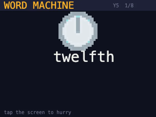 Word Machine running on the machine
